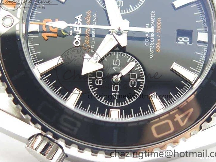 0120 FastDry Planet Ocean Master Chrono SS OM 1:1 Best Edition Black Dial On SS Bracelet A9900 V 8112